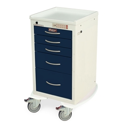 Harloff M-Series Short Procedure Cart, Five Drawers with Electronic Keypad Lock