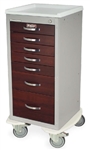 Harloff MDS1830KC7 Mini Width Wood Style Drawer Fronts Cart w/ Seven Drawer & Key Lock