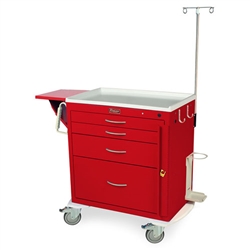 Harloff M-Series Short Emergency Cart, Four Drawers with Breakaway Lock, Emergency Package