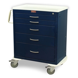 Harloff M-Series Medium Anesthesia Cart, Five Drawers with Standard Key Lock