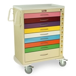 Harloff M-Series Tall Pediatric Cart, Nine Drawers with Breakaway Lock