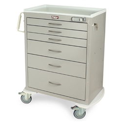 Harloff M-Series Tall Anesthesia Cart, Six Drawers with Electronic Lock