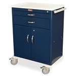 Harloff MDS3024K01-21DR Standard Width Cart with Two Drawers, Storage Area and Key Lock