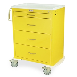 Harloff M-Series Tall Isolation Cart, Four Drawers with Key Lock