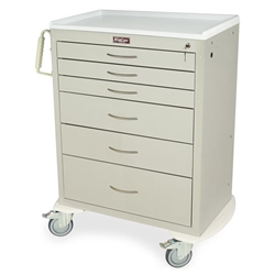 Harloff M-Series Tall Anesthesia Cart, Six Drawers with Standard Key Lock