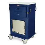 Harloff MH Treatment Cart, 1.0 Cubic Feet Medical Grade Refrigerator, Two Drawers with Breakaway Lock