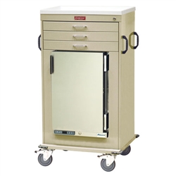 Harloff MH Cart, 1.8 Cubic Feet Medical Grade Refrigerator, Three Drawers with Key Lock