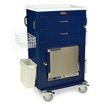 Harloff MH Cart, 1.0 Cubic Feet Medical Grade Refrigerator, Two Drawers with Breakaway Lock