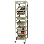 Harloff Single Column Mobile Wire Storage Rack, Open Frame