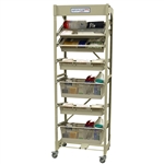 Harloff Single Column Medical Mobile Wire Storage Rack, Open Frame