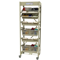 Harloff Single Column Medical Mobile Wire Storage Rack, Open Frame