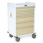 Harloff MR-Conditional Anesthesia Cart, Six Drawers with Key Lock