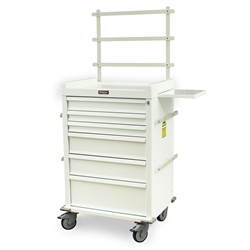 Harloff MR-Conditional Anesthesia Cart, Six Drawers with Key Lock, Accessory Package