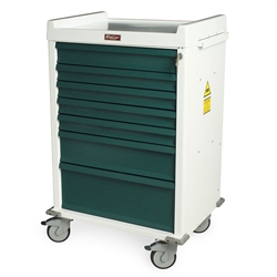 Harloff MR-Conditional Anesthesia Cart, Seven Drawers with Key Lock