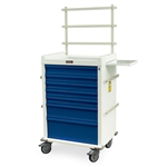 Harloff MR-Conditional Anesthesia Cart, Seven Drawers with Key Lock, Accessory Package