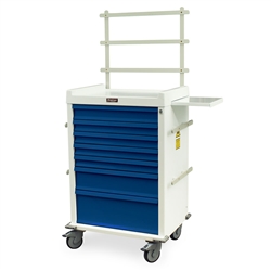 Harloff MR-Conditional Anesthesia Cart, Seven Drawers with Key Lock, Accessory Package