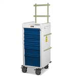 Harloff MRN7K-MAN, MRI Anesthesia Cart, Narrow, Seven Drawers with Key Lock, Accessory Package