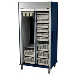 Harloff Double Width Column Medical Storage Cabinet, Tambour Doors, H+H Panels with Key Locks
