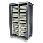 Harloff Double Column Medical Storage Cabinet, Clear Panels and Double Doors with Key Lock