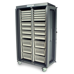 Harloff Double Column Medical Storage Cabinet, Clear Panels and Double Doors with Key Lock