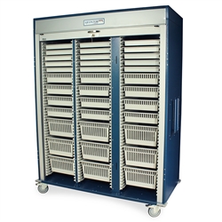 Harloff MSPM83-00TK, Triple Column Medical Storage Cabinet, Glass Doors with Key Lock