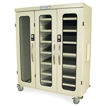 Harloff Triple Column Medical Storage Cabinet, Double Wide Open Right Column, Tempered Glass Doors with Two Electronic Keypad Locks