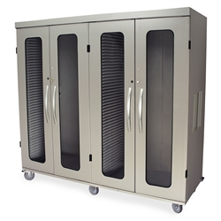 Harloff MSPM84-20GK Quad Column Medical Storage Cabinet, H+H Panels, Tempered Glass and Four Doors with Key Lock