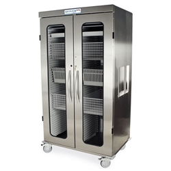 Harloff MSSM82-00GK Double Column Medical Storage Cabinet, Stainless Steel, H+H Panels, Double Doors with Key Lock