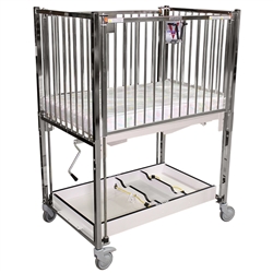Novum Medical ICU 4-Side Drop Cribs - Child Length - Gatch/Trendelenburg Deck - Chrome Finish
