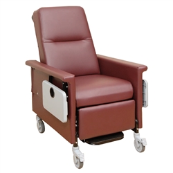 Novum Medical RC Series Medical Recliners - Push Bar - Side Table - 5" Casters