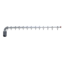 60" Renaissance Telescopic Extension Arm for Privacy Curtain System - Silver - includes 13 rings