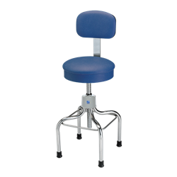 Pedigo P-1039-SS Anesthetist Stool, Stainless Steel, with Back