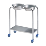 Pedigo Double Basin Stand, with Shelf, Stainless Steel