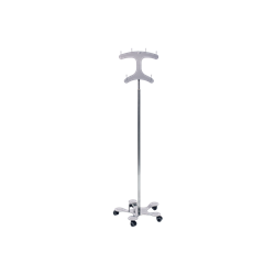 Pedigo P-1576-CV IV Stand, Stainless Steel, 5-leg Base, Clearview 6-hook, Foot-operated
