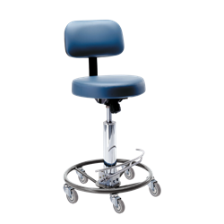 Pedigo P-6000 Stool, Surgeon's, Hydraulic, Foot Operated, with 16" Round Seat And Standard Backrest