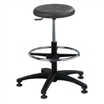 Brewer PR-3 Round Polyurethane Lab Stool w/ Adjustable Footring (ABS Plastic Base)