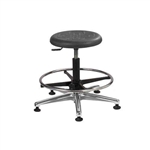 Brewer PRM-2 Round Polyurethane Lab Stool with Adjustable Footring (Aluminum Base)