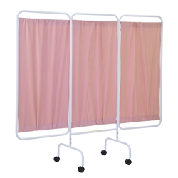 Antimicrobial 3-Panel Privacy Screen without Casters