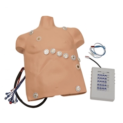 Erler Zimmer 12-lead Arrhythmia Simulator with Manikin Overlay (Medium Size Skin, Zoll)