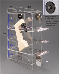 Poltex Serological Pipette (Pipet) Holder (Magnets 4, Bracket 1/2)