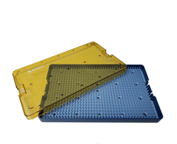 Rumex 18-304 Plastic Sterilizing Tray with Silicone Finger Mat