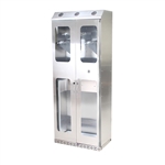 Harloff SureDry 8 Scopes Drying Storage Cabinet, Stainless Steel, Tempered Glass Doors with Key Lock