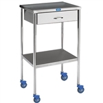 Pedigo Utility Table with Shelf, Drawer and Rail