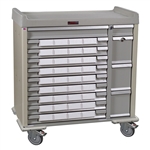 Harloff Standard Line Medication Cart, Pull Out Shelf and 5" Bins Drawer Dividers with Key Lock, Standard Package