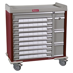 Harloff Standard Line Medication Cart, Pull Out Shelf and 3.5" Bins Drawer Dividers with Key Lock, Standard Package