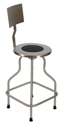 UMF Stainless Steel Revolving Stool with Back and Ring Foot Rest