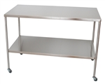 UMF Stainless Steel Instrument Table with Shelf, 24"x48"