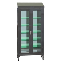 Lakeside Cabinet with (5) Glass Shelves, Sloped Top