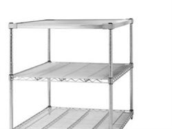 Autoclave Stand (38**) - 30" X 36" X 34"H 1 Solid/2 Wire Shelves (Silver)