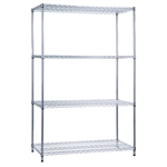 R&B Shelving Unit with Wire Shelves without Casters, 18" x 36" x 72"